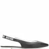 Moschino logo-strap slingback ballerina shoes
