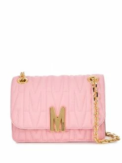Moschino logo-plaque quilted shoulder bag