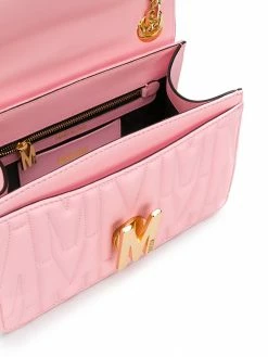 Moschino logo-plaque quilted shoulder bag