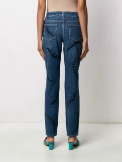 Moschino embroidered stitch mid-rise jeans