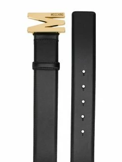 Moschino M plaque buckle belt