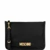 Moschino logo zip clutch bag