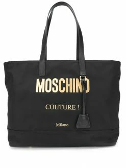 Moschino logo lettering tote bag