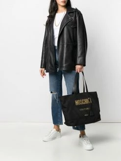 Moschino logo lettering tote bag