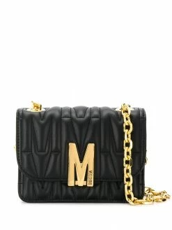 Moschino M-plaque quilted crossbody bag