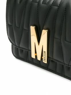 Moschino M-plaque quilted crossbody bag