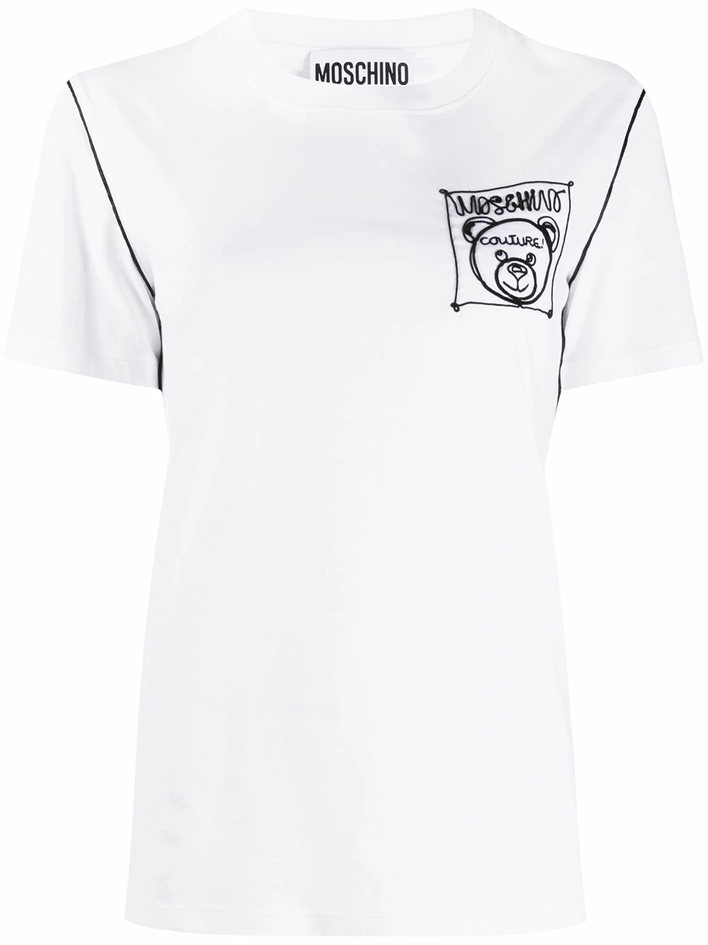 Cheap ๐ Moschino Teddy label embroidered T ๐ shirt ๐ 3 Moschino Teddy-label embroidered T-shirt