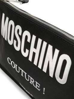 Moschino logo printed clutch bag