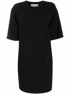 Moschino embroidered scar-effect T-shirt dress