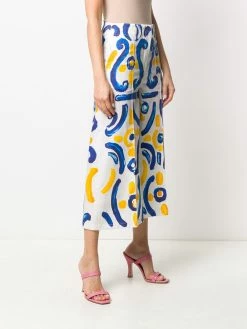 Moschino tile print wide-leg trousers