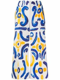 Moschino tile print wide-leg trousers