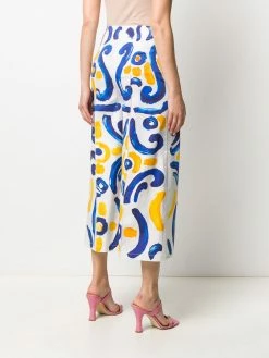 Moschino tile print wide-leg trousers