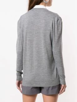 Moschino embroidered Teddy Bear V-neck jumper