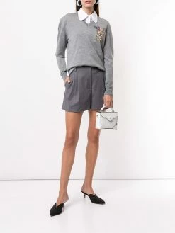 Moschino embroidered Teddy Bear V-neck jumper