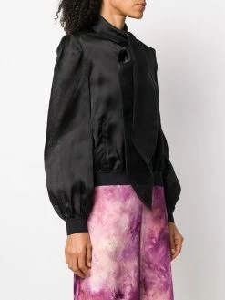 Moschino pussy-bow puff-sleeve blouse