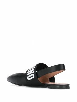 Moschino logo-embellished pointed ballerina shoes