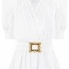 Moschino wrap-style belted blouse