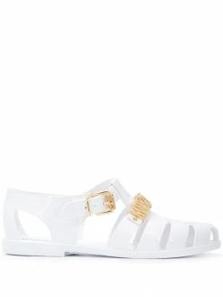 Moschino logo jelly sandals