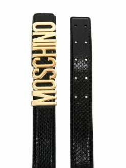 Moschino adjustable logo appliqué belt