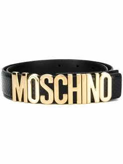 Moschino adjustable logo appliquΓ© belt