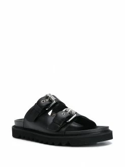 Moschino double-buckle slides