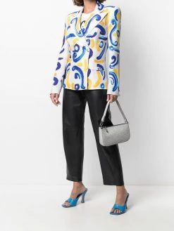Moschino double-breasted tile-print blazer