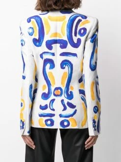 Moschino double-breasted tile-print blazer