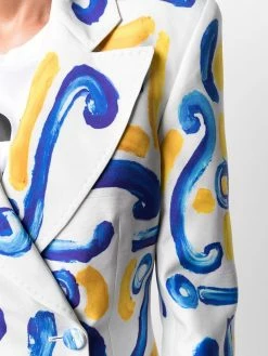 Moschino double-breasted tile-print blazer