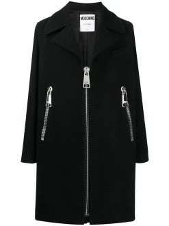 Moschino oversized zipper detailed coat