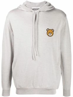 Moschino Teddy Bear motif knitted hoodie