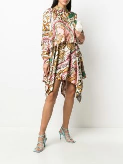 Moschino handkerchief-hem printed dress