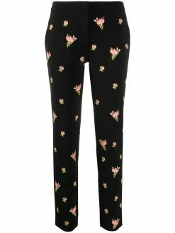 Moschino floral embroidery straight-leg trousers