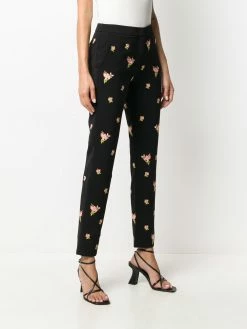 Moschino floral embroidery straight-leg trousers