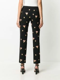 Moschino floral embroidery straight-leg trousers