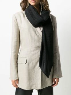 Moschino braided edge monogram scarf