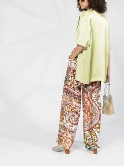 Moschino chain-print silk trousers