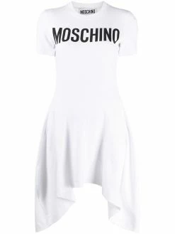 Moschino logo pleated dress