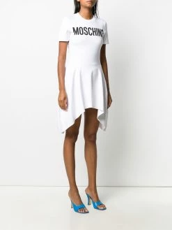 Moschino logo pleated dress