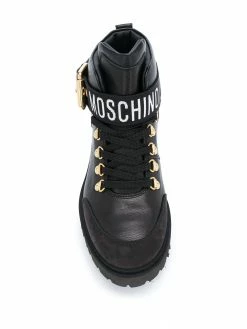 Moschino leather lace-up boots