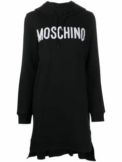 Moschino logo print hooded dress