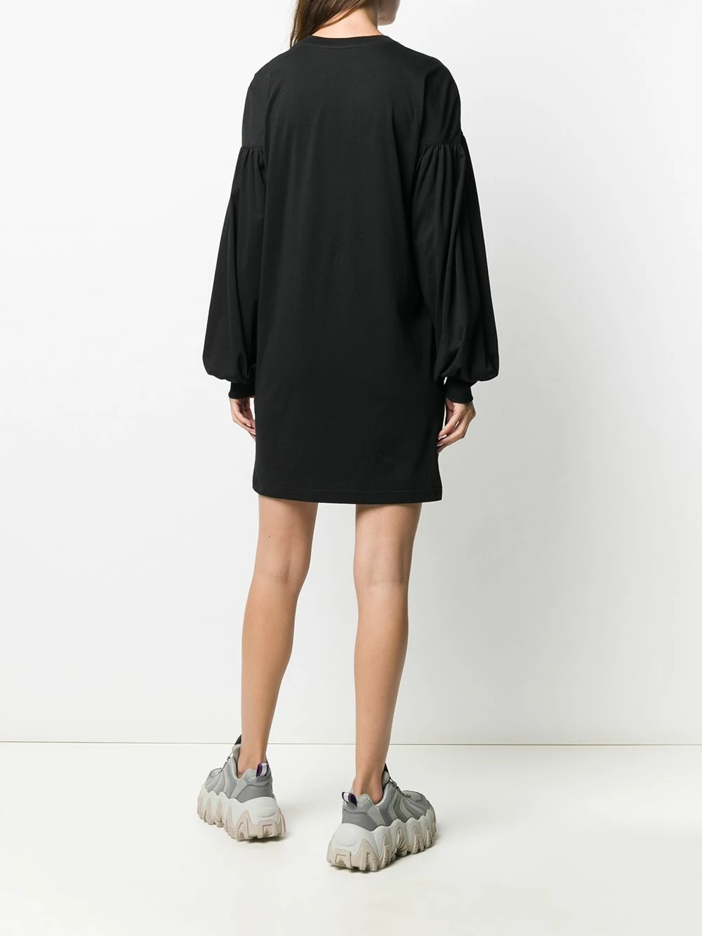 Promo ๐งจ Moschino Cotton sweatshirt ๐ dress with gold embroidery and statement sleeves ๐ 6 Moschino cotton sweatshirt dress with gold embroidery and statement sleeves