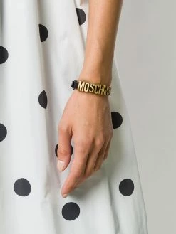 Moschino adjustable logo plaque bracelet