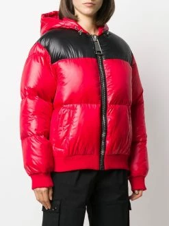 Moschino zipped logo-print puffer jacket