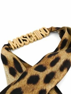 Moschino leopard silk scarf