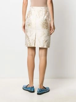 Moschino damask jacquard fitted skirt