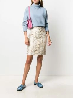 Moschino damask jacquard fitted skirt