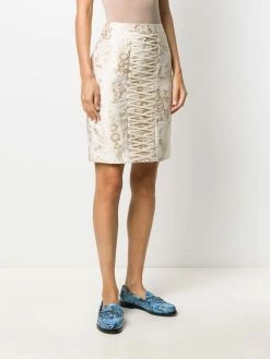 Moschino damask jacquard fitted skirt