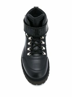Moschino leather lace-up ankle boots