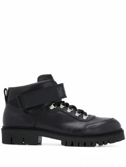 Moschino leather lace-up ankle boots