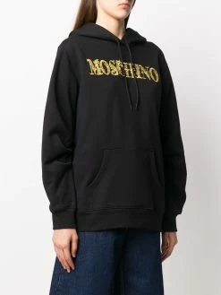 Moschino logo embroidery hoodie